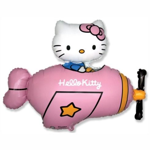 Hello Kitty rózsaszín repülős, fólia léggömb