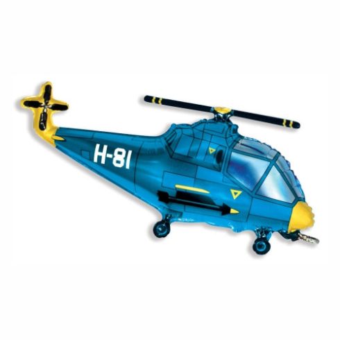 Helikopter kék fólia léggömb